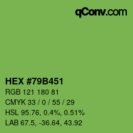 Color code: HEX #79B451 | qconv.com