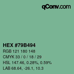 Código de color: HEX #79B494 | qconv.com