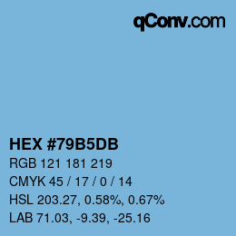 カラーコード: HEX #79B5DB | qconv.com