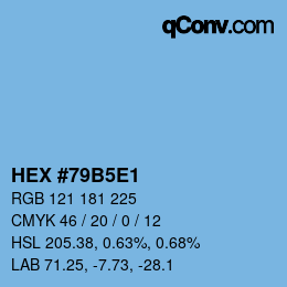 Color code: HEX #79B5E1 | qconv.com