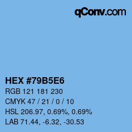 カラーコード: HEX #79B5E6 | qconv.com