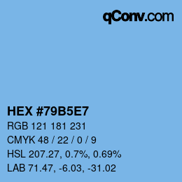 颜色代码: HEX #79B5E7 | qconv.com