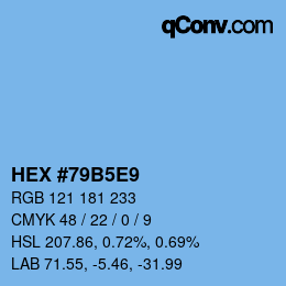 カラーコード: HEX #79B5E9 | qconv.com