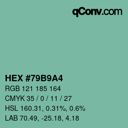 Farbcode: HEX #79B9A4 | qconv.com