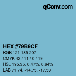 Color code: HEX #79B9CF | qconv.com