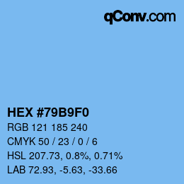 Color code: HEX #79B9F0 | qconv.com