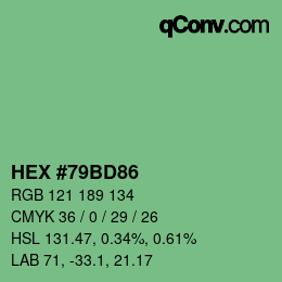 Color code: HEX #79BD86 | qconv.com