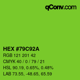Color code: HEX #79C92A | qconv.com