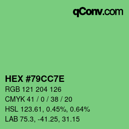 Color code: HEX #79CC7E | qconv.com