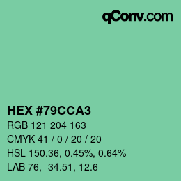 Color code: HEX #79CCA3 | qconv.com