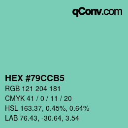 Color code: HEX #79CCB5 | qconv.com