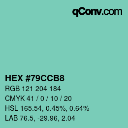 Color code: HEX #79CCB8 | qconv.com
