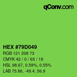 Código de color: HEX #79D049 | qconv.com