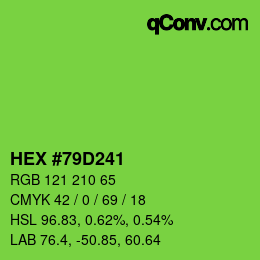 Color code: HEX #79D241 | qconv.com