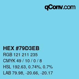 Color code: HEX #79D3EB | qconv.com
