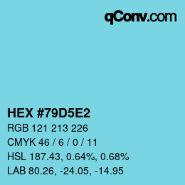 Color code: HEX #79D5E2 | qconv.com