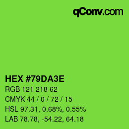 Color code: HEX #79DA3E | qconv.com