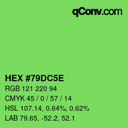 カラーコード: HEX #79DC5E | qconv.com