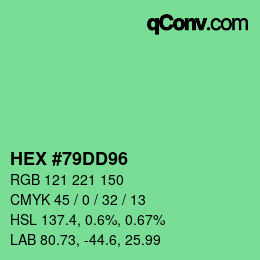 Color code: HEX #79DD96 | qconv.com