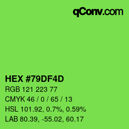 Color code: HEX #79DF4D | qconv.com