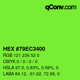 Color code: HEX #79EC3400 | qconv.com