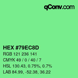 カラーコード: HEX #79EC8D | qconv.com