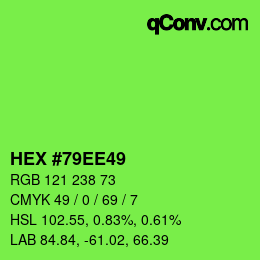 Color code: HEX #79EE49 | qconv.com