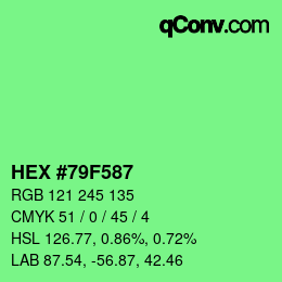 Color code: HEX #79F587 | qconv.com