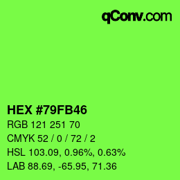 Color code: HEX #79FB46 | qconv.com