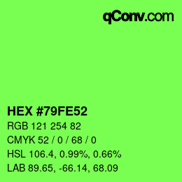 Color code: HEX #79FE52 | qconv.com