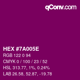 Color code: HEX #7A005E | qconv.com