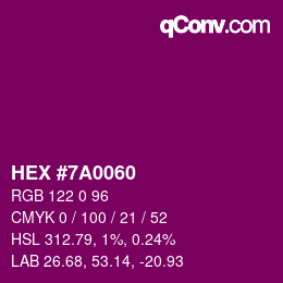 Color code: HEX #7A0060 | qconv.com