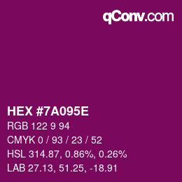 Código de color: HEX #7A095E | qconv.com