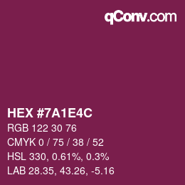 Color code: HEX #7A1E4C | qconv.com
