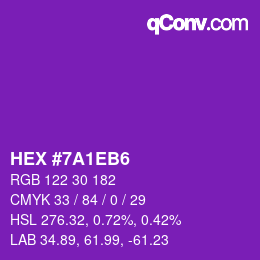 Color code: HEX #7A1EB6 | qconv.com