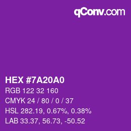 Color code: HEX #7A20A0 | qconv.com