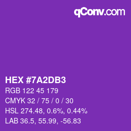 颜色代码: HEX #7A2DB3 | qconv.com
