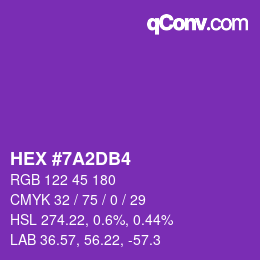 颜色代码: HEX #7A2DB4 | qconv.com