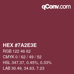 Color code: HEX #7A2E3E | qconv.com