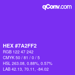 Color code: HEX #7A2FF2 | qconv.com