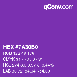 カラーコード: HEX #7A30B0 | qconv.com