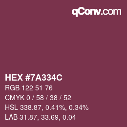 Código de color: HEX #7A334C | qconv.com