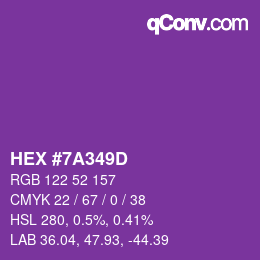 Código de color: HEX #7A349D | qconv.com