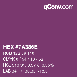 Color code: HEX #7A386E | qconv.com