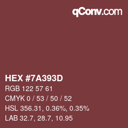 Código de color: HEX #7A393D | qconv.com