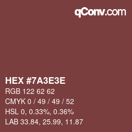 Color code: HEX #7A3E3E | qconv.com
