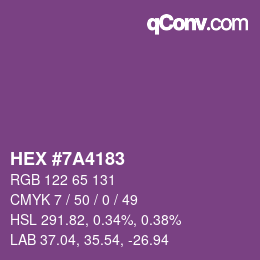 Código de color: HEX #7A4183 | qconv.com