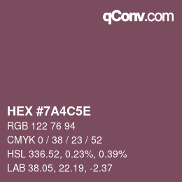 カラーコード: HEX #7A4C5E | qconv.com