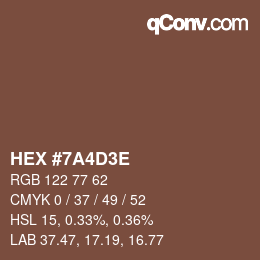 Color code: HEX #7A4D3E | qconv.com