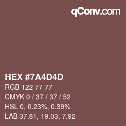 Color code: HEX #7A4D4D | qconv.com